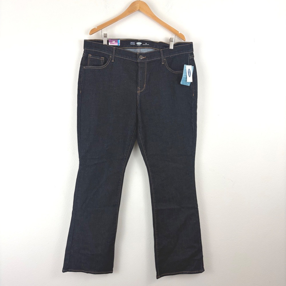 Old Navy Famous Jeans Womens 16 Regular Boot-Cut Dark Wash Indigo Denim Stretch